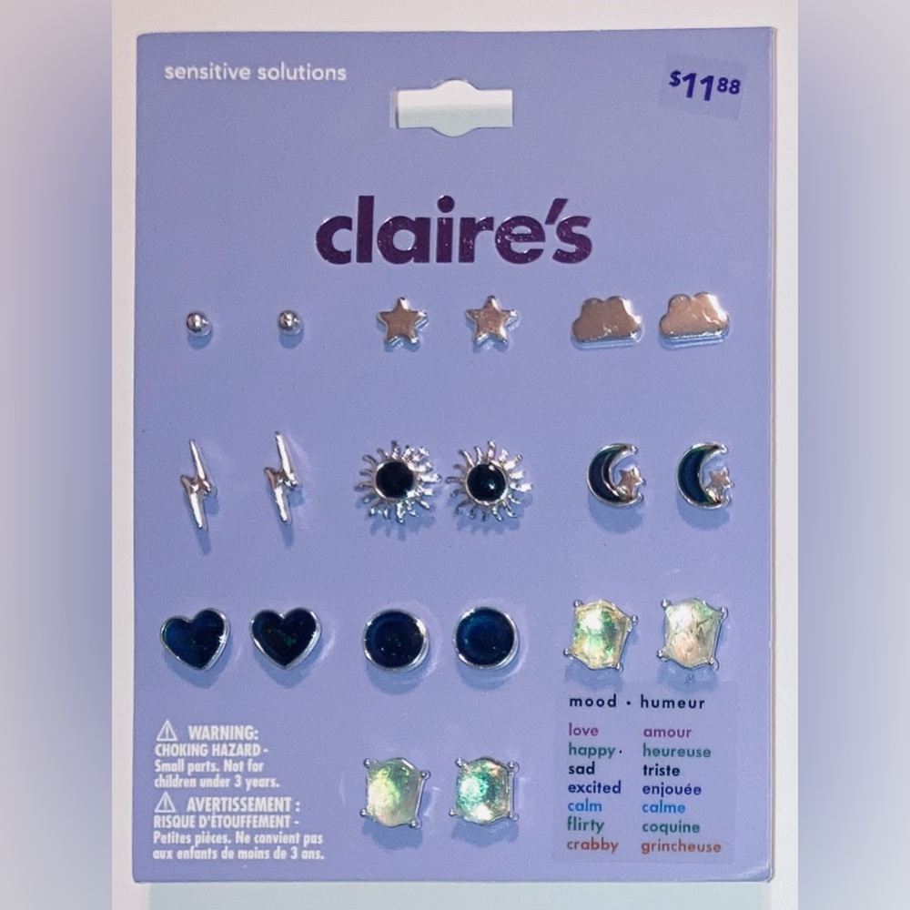 Claire’s Sensitive Solutions Earrings & Mood Earrings Set - NEW!